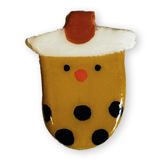 Boba Milk Tea Clay Pin