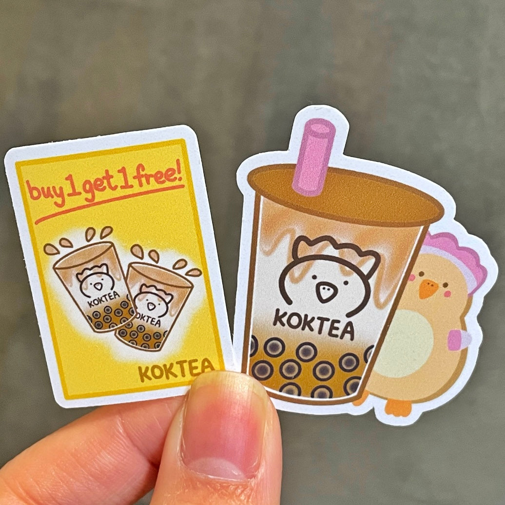 KOKTEA | Brown Sugar Pearl Milk Tea Sticker Set