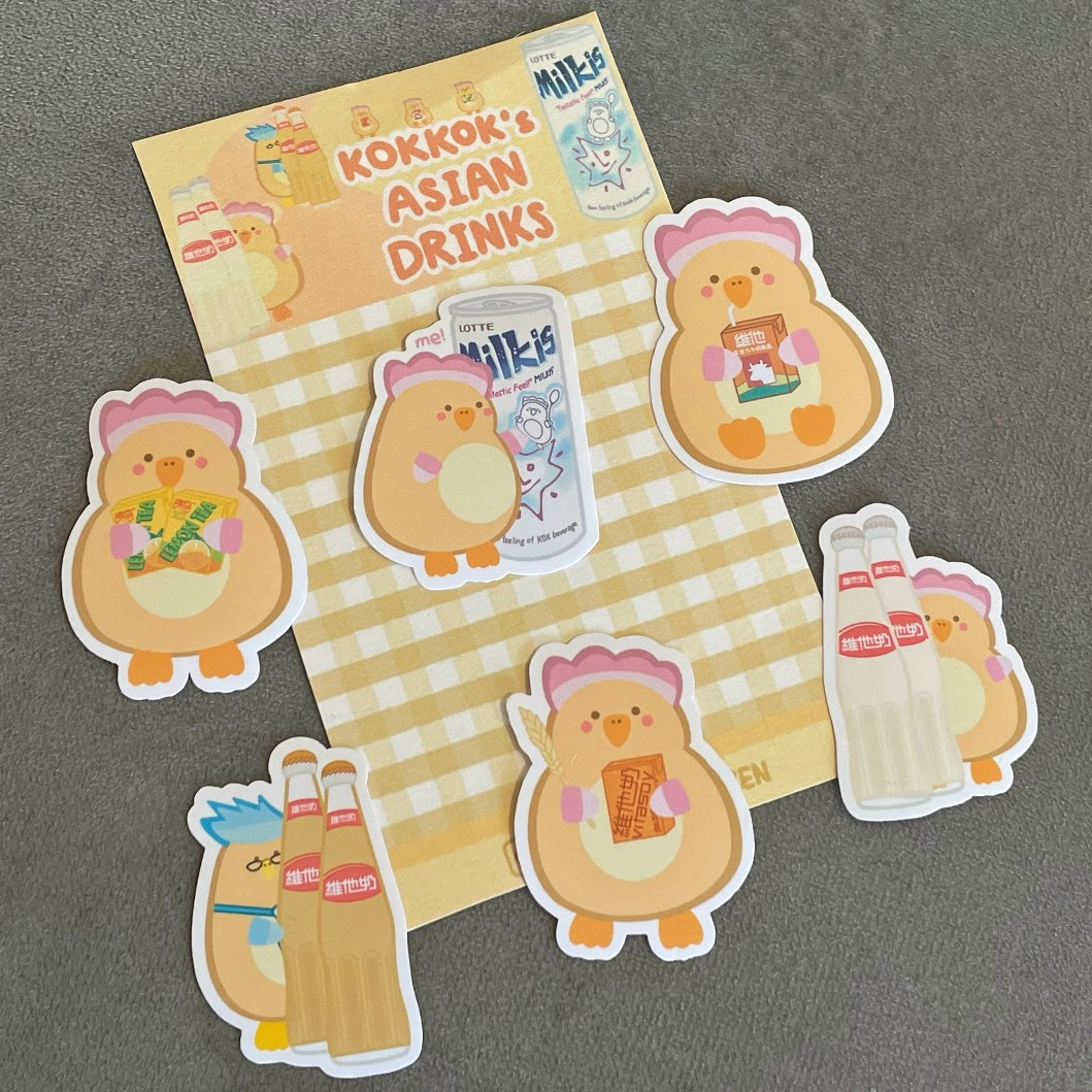 Kokkok Asian Drinks Sticker Set