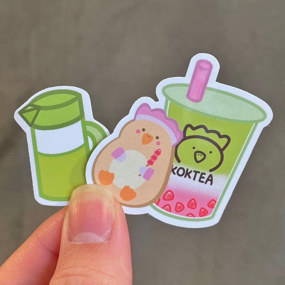 KOKTEA | Matcha Strawberry Latte Sticker Set