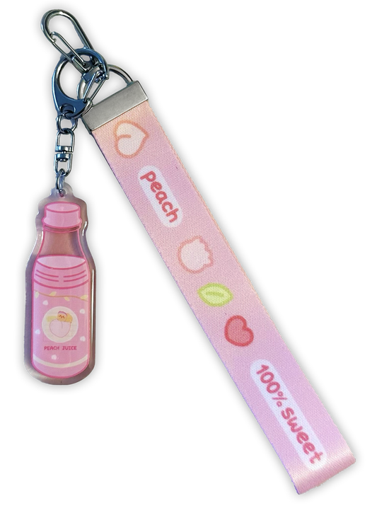 Bottle Lanyard Keychain - Peach