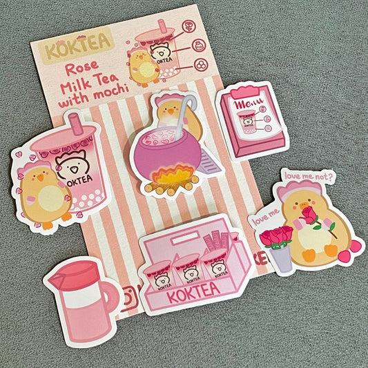 KOKTEA | Rose Milk Tea Sticker Set